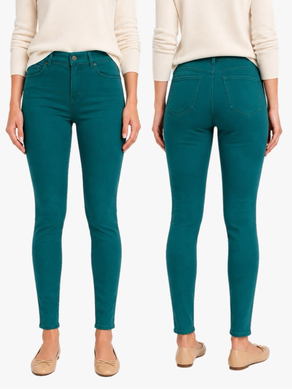 NWT Old Navy Rockstar Super Skinny Teal Jeans Women’s Size 2 Mid Rise Stretch